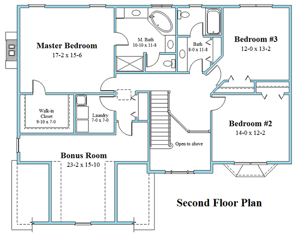 colonial home 2nd floor plan